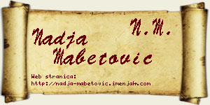 Nadja Mabetović vizit kartica